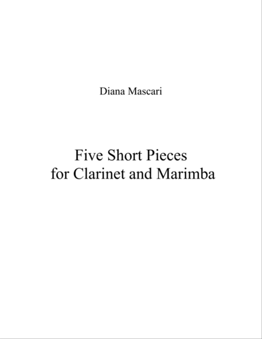 Five Short Pieces for Clarinet and Marimba Chamber Music scores gallery preview page 2