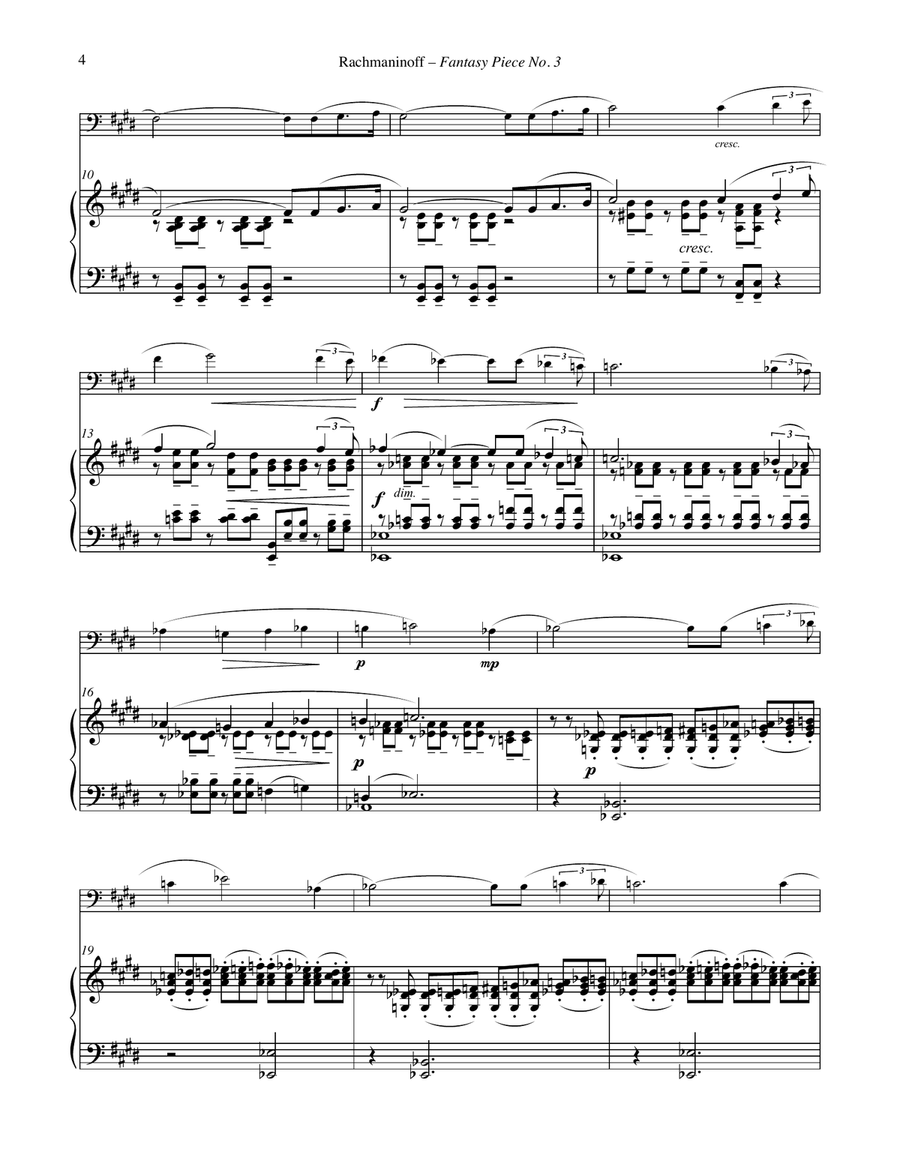 Fantasy Piece Op. 3 No. 3 for Trombone & Piano Piano scores gallery preview page 4