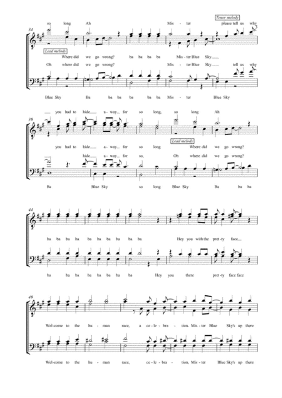 Mr. Blue Sky 4-Part scores gallery preview page 3