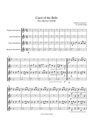 Book cover for Carol of the Bells (Sax Quartet SATB)