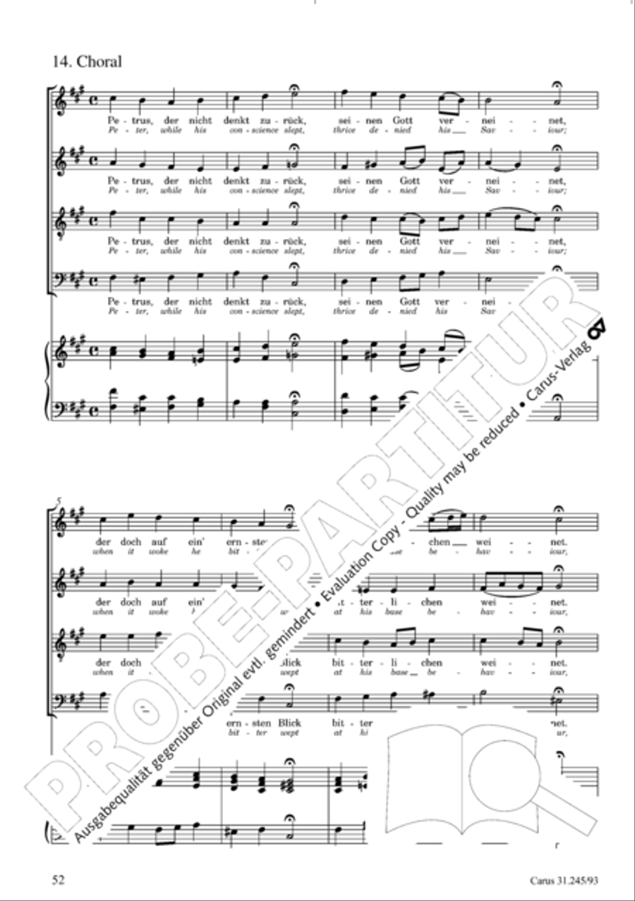 St. John Passion (Johannes-Passion) 4-Part scores gallery preview page 53