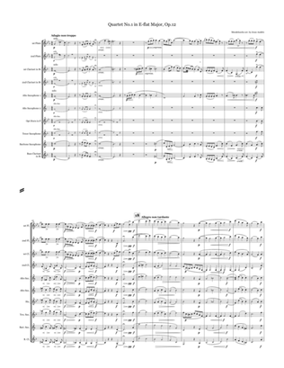 Quartet No.1 in E-flat Major, Op 12 by Felix Mendelssohn arranged for woodwind ensemble