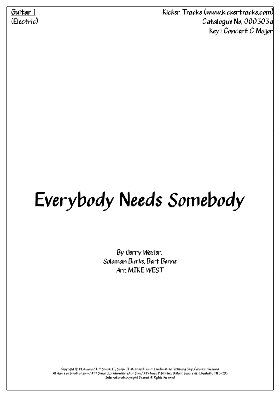 Everybody Needs Somebody To Love Electric Guitar scores gallery preview page 1
