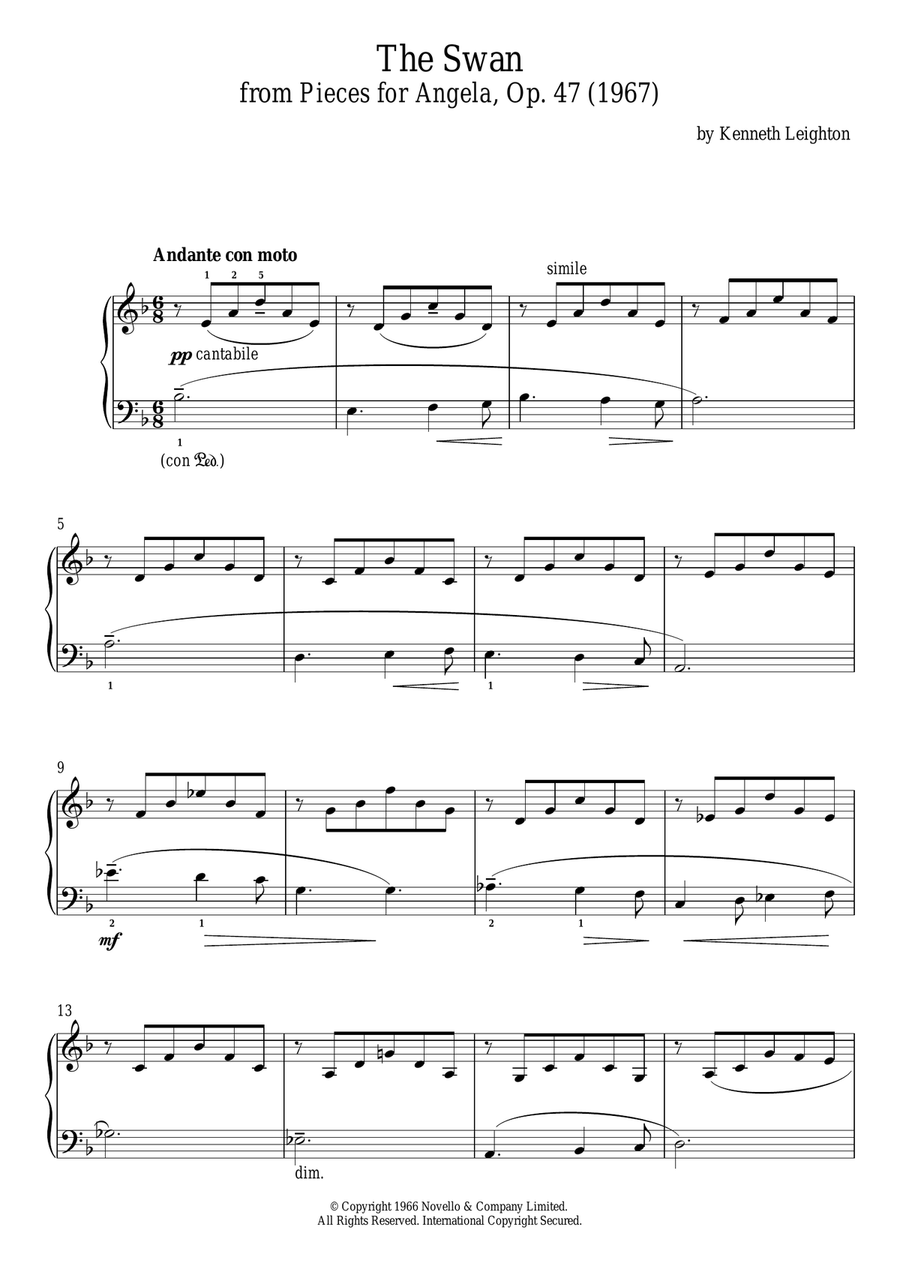 The Swan (From Pieces For Angela)