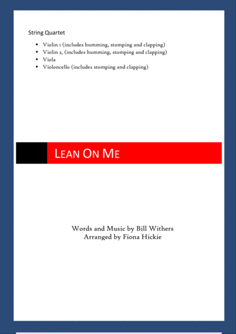 Lean On Me String Quartet scores gallery preview page 1