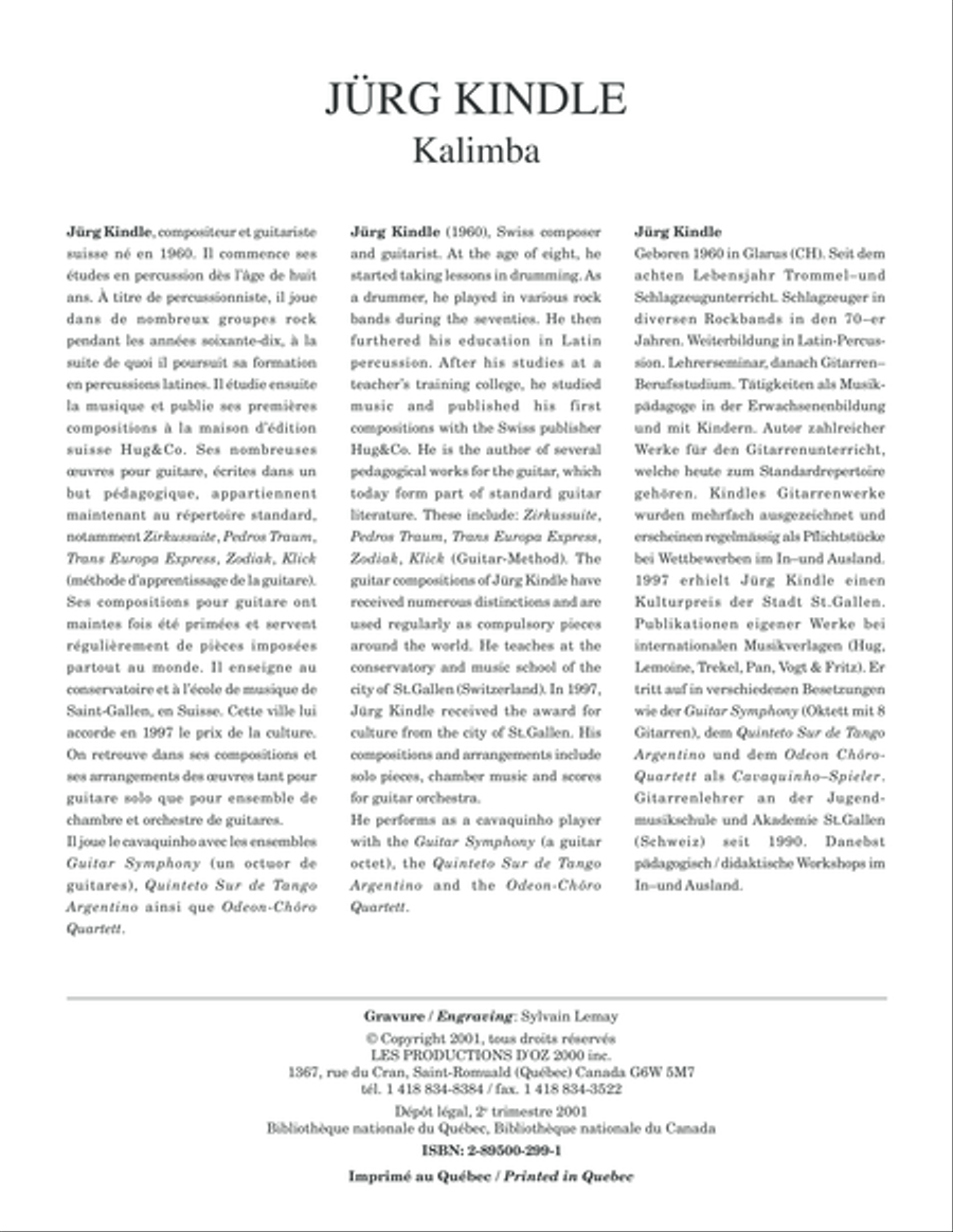 Kalimba Guitar Ensemble scores gallery preview page 1