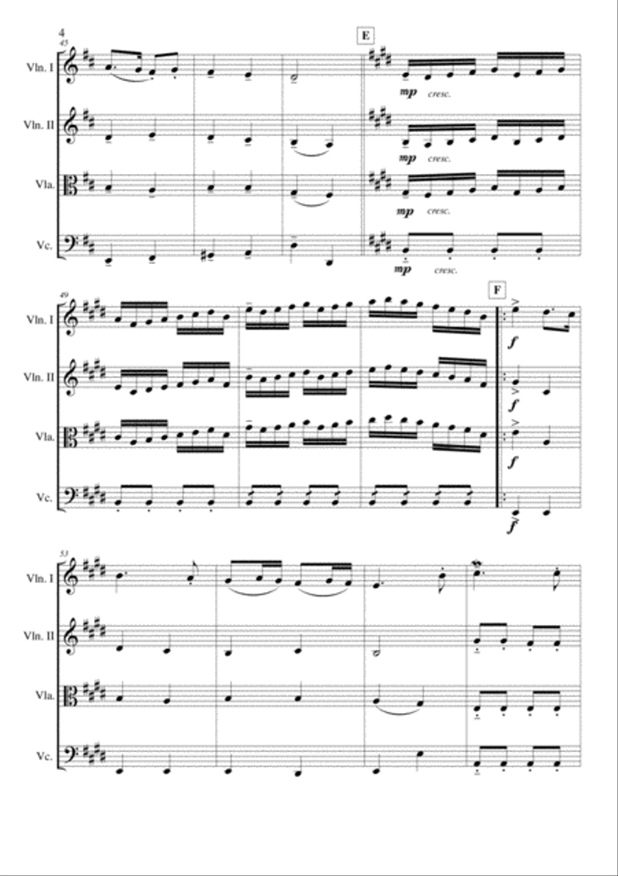 Joy To The World String Quartet scores gallery preview page 4
