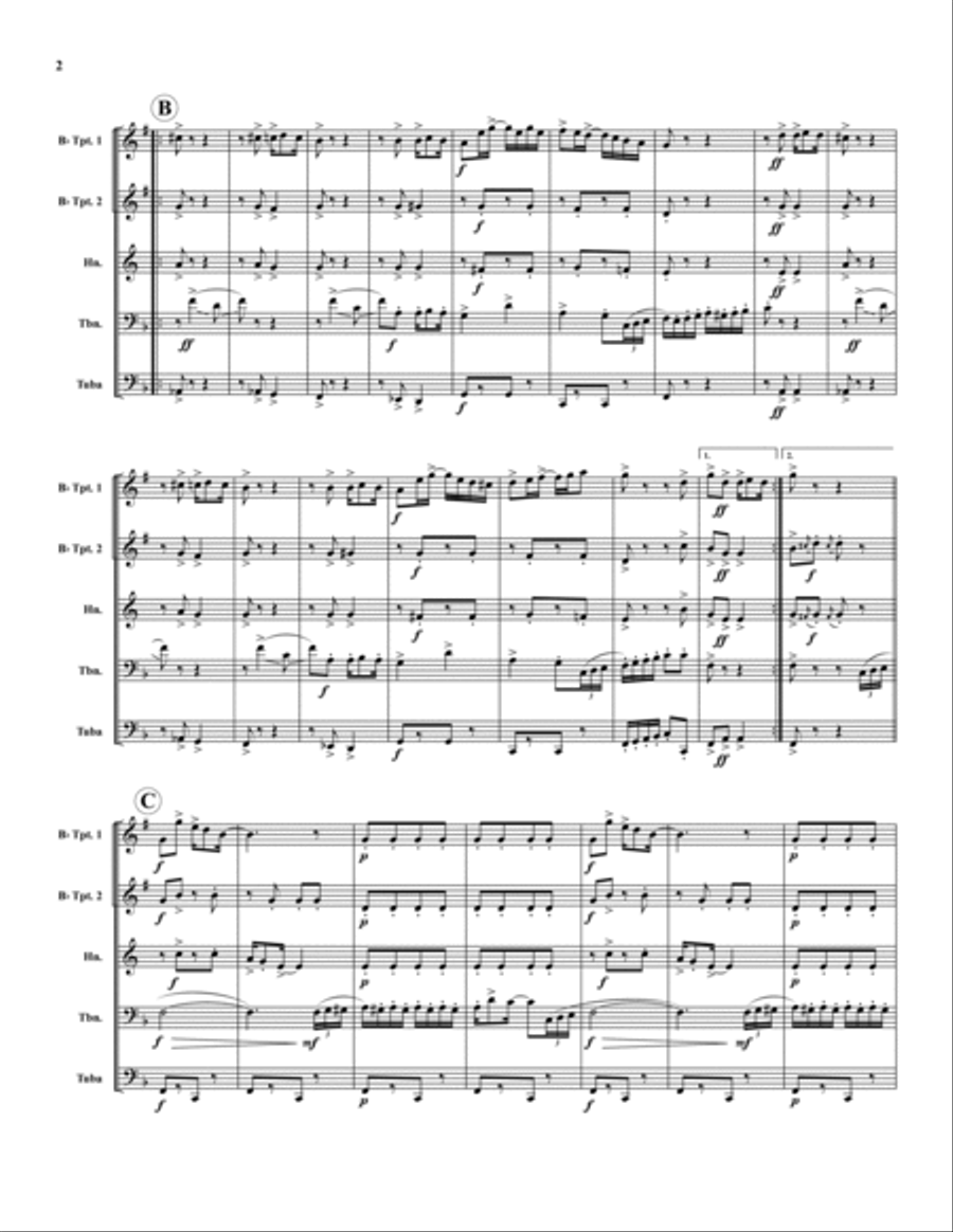 Lassus Trombones Brass Quintet scores gallery preview page 2