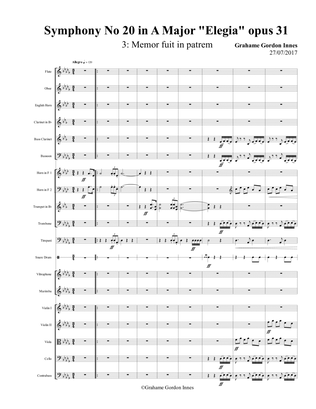 Symphony No 20 in A Major "Elegia" Opus 31 - 3rd Movement (3 of 4) - Score Only