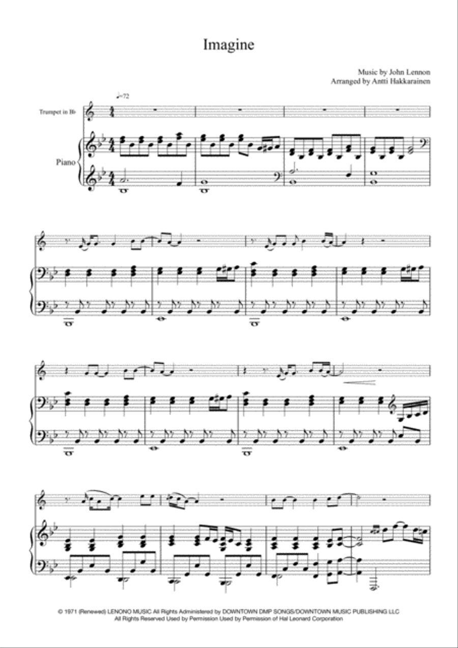 Imagine Imagine Trumpet Solo scores gallery preview page 2