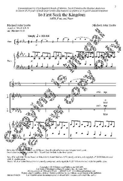 To First Seek the Kingdom (Choral Score) image number null