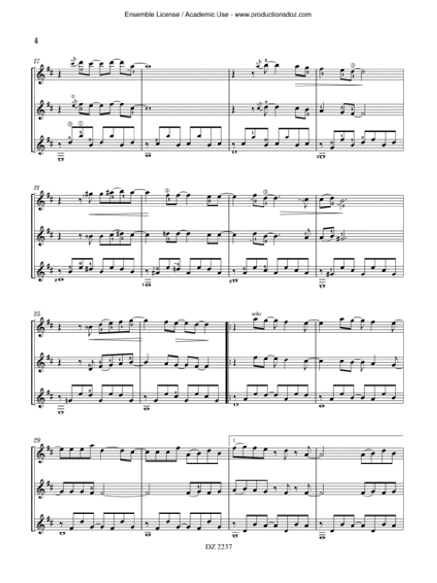 Trio pour Mars Guitar Ensemble scores gallery preview page 4
