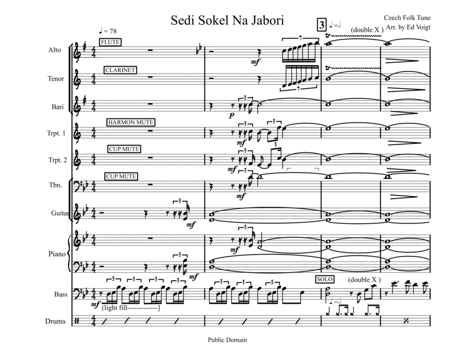 Sedi Sokel Na Jabori Sedi Sokel Na Jabori Jazz Ensemble scores gallery preview page 1