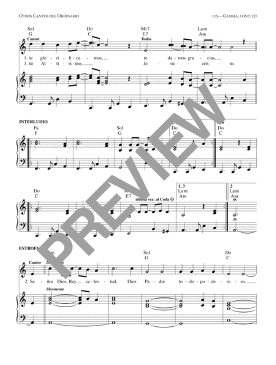 Flor y Canto Tercera Edición [Keyboard Accompaniment] Piano and Keyboard scores gallery preview page 6