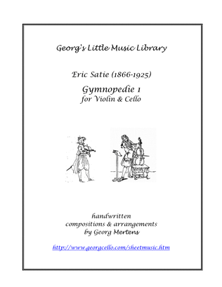 Book cover for Satie Gymnopedie 1 for violin & cello