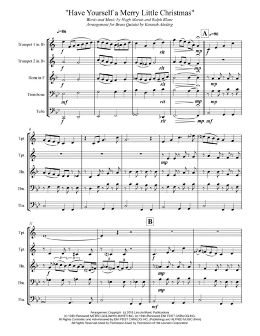 Have Yourself A Merry Little Christmas from MEET ME IN ST. LOUIS Horn scores gallery preview page 2