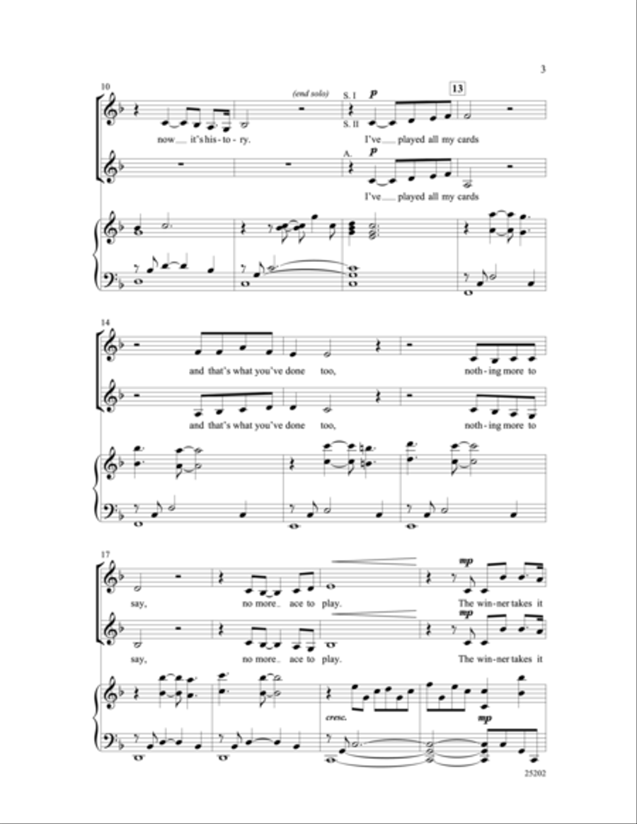 The Winner Takes It All (from Mamma Mia!) SSA scores gallery preview page 14