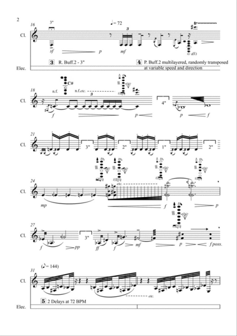 E profundo for amplified clarinet & live electronics B-Flat Clarinet scores gallery preview page 5