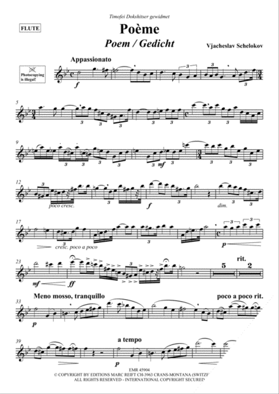 Poeme Flute Solo scores gallery preview page 3
