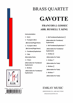 Book cover for GAVOTTE – BRASS QUARTET
