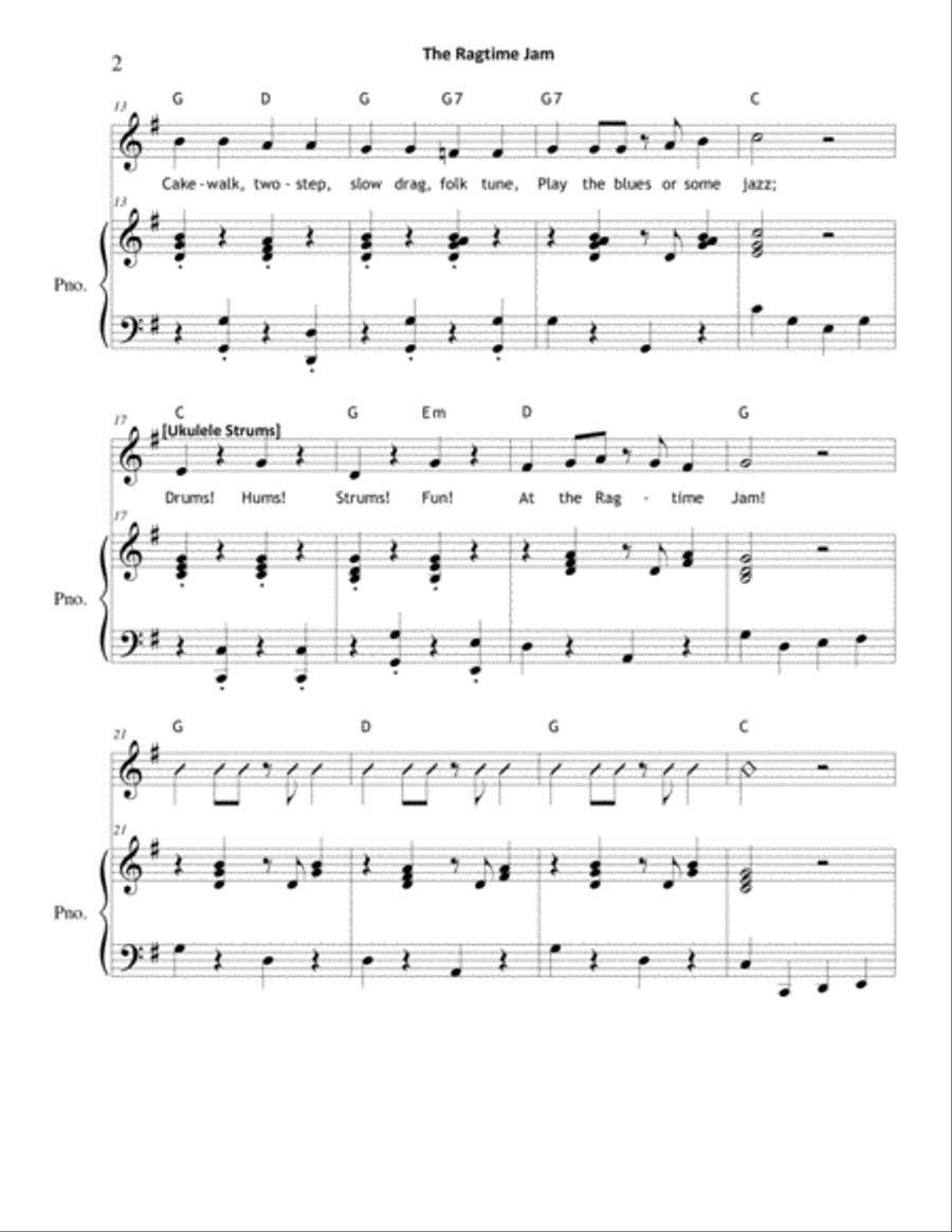 The Ragtime Jam The Ragtime Jam Unison Choir scores gallery preview page 2