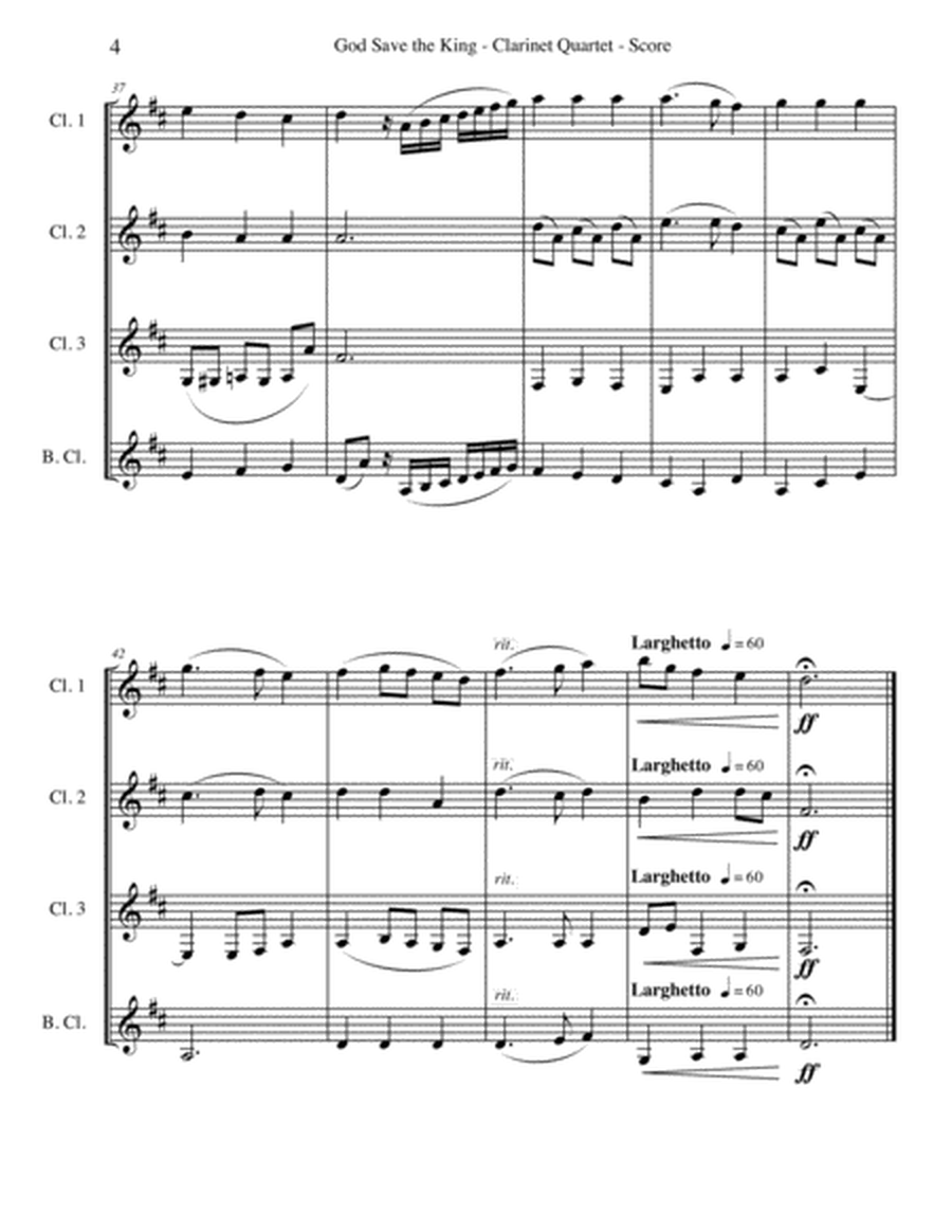God Save the King for Clarinet Quartet image number null