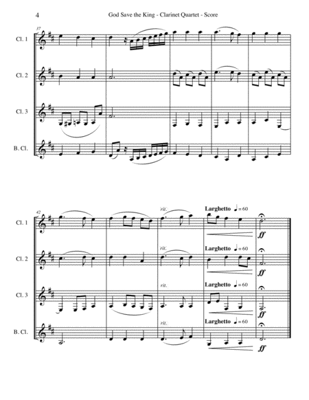 God Save the King for Clarinet Quartet image number null