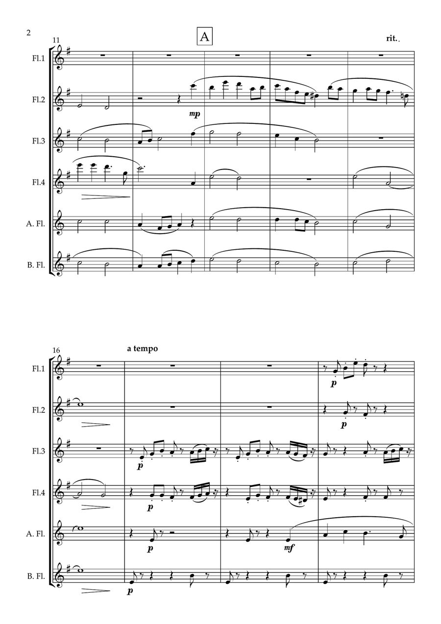 Shakespeare's Garden For Flute Choir Flute Choir scores gallery preview page 3