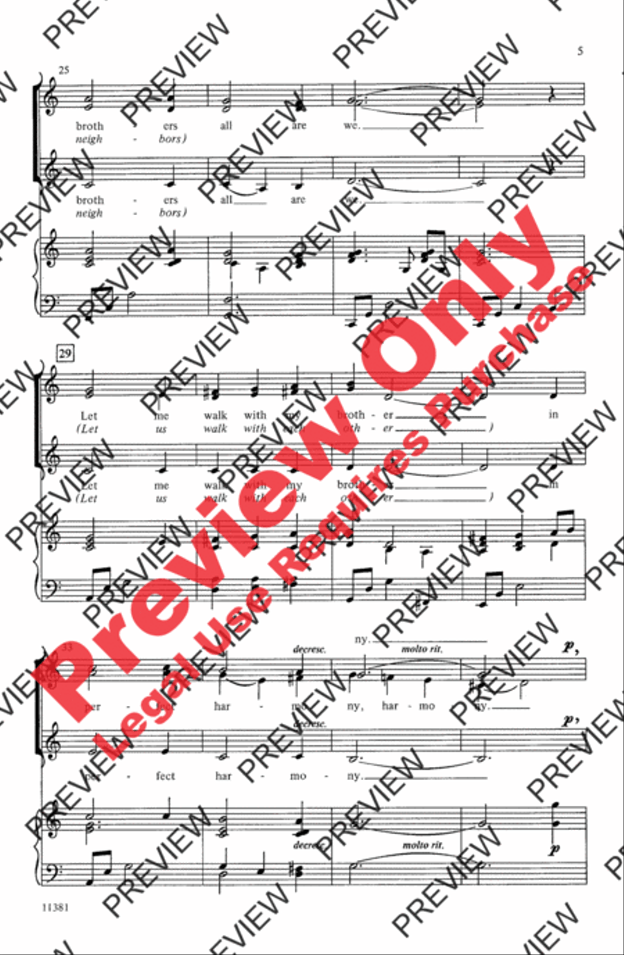 Let There Be Peace on Earth Women's Choir scores gallery preview page 5