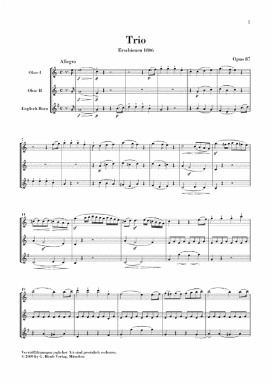 Trio in C Major, Op. 87/Variations in C Major, WoO 28 English Horn scores gallery preview page 2