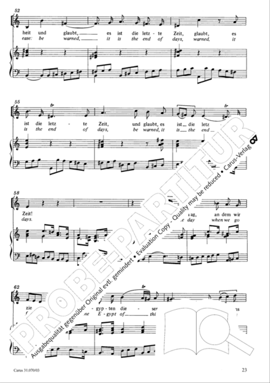 Watch now, praying, praying, watch now (Wachet! betet! betet! wachet!) 4-Part scores gallery preview page 27
