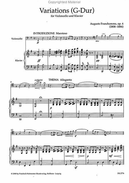 Variations (G-Dur) op. 4