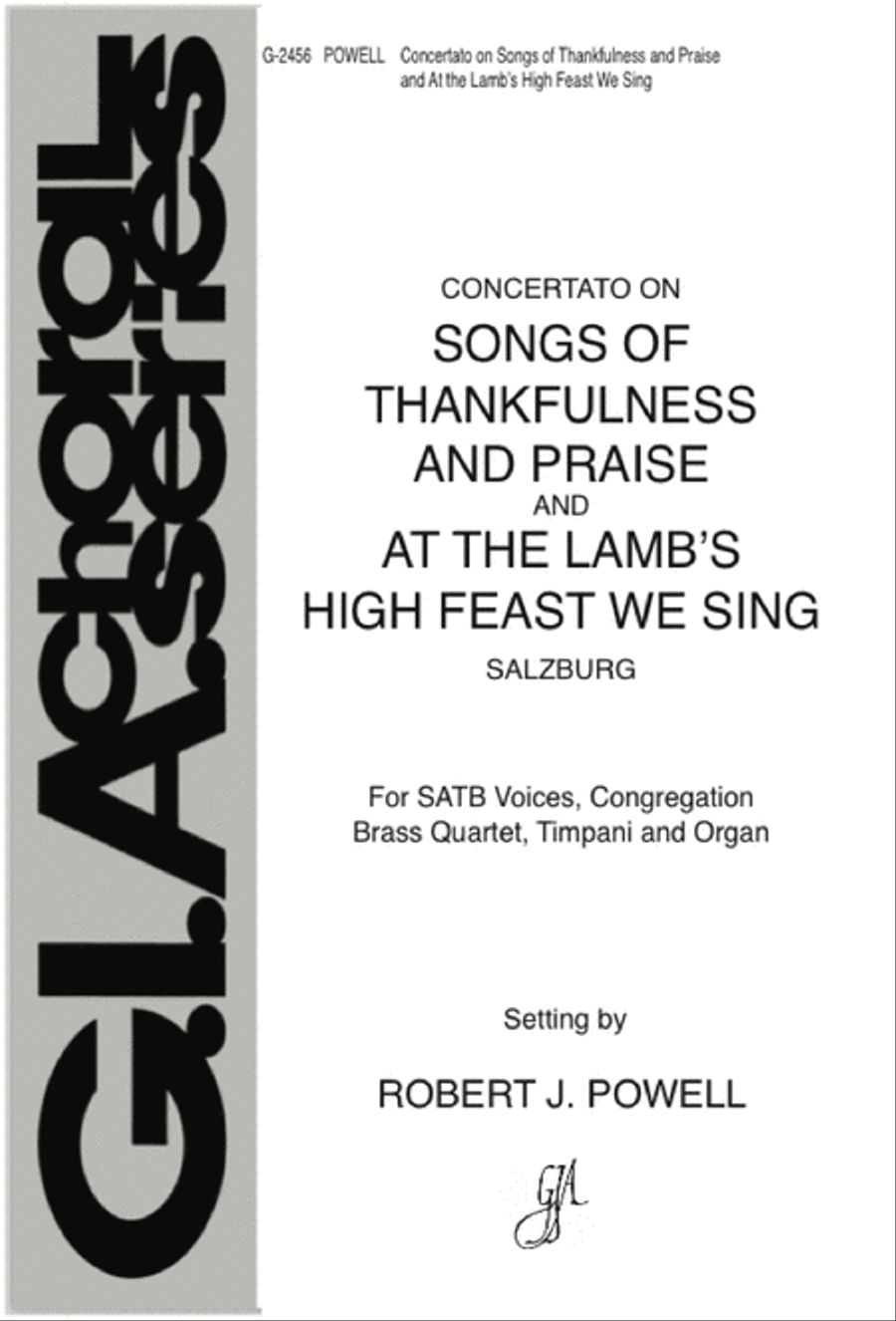Songs of Thankfulness and Praise / At the Lamb's High Feast We Sing 4-Part scores gallery preview page 1