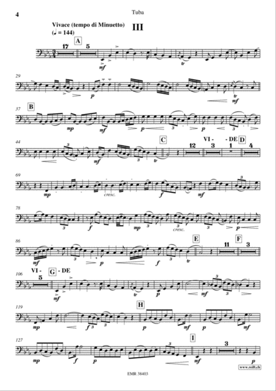 Concerto in Eb Major Tuba scores gallery preview page 5