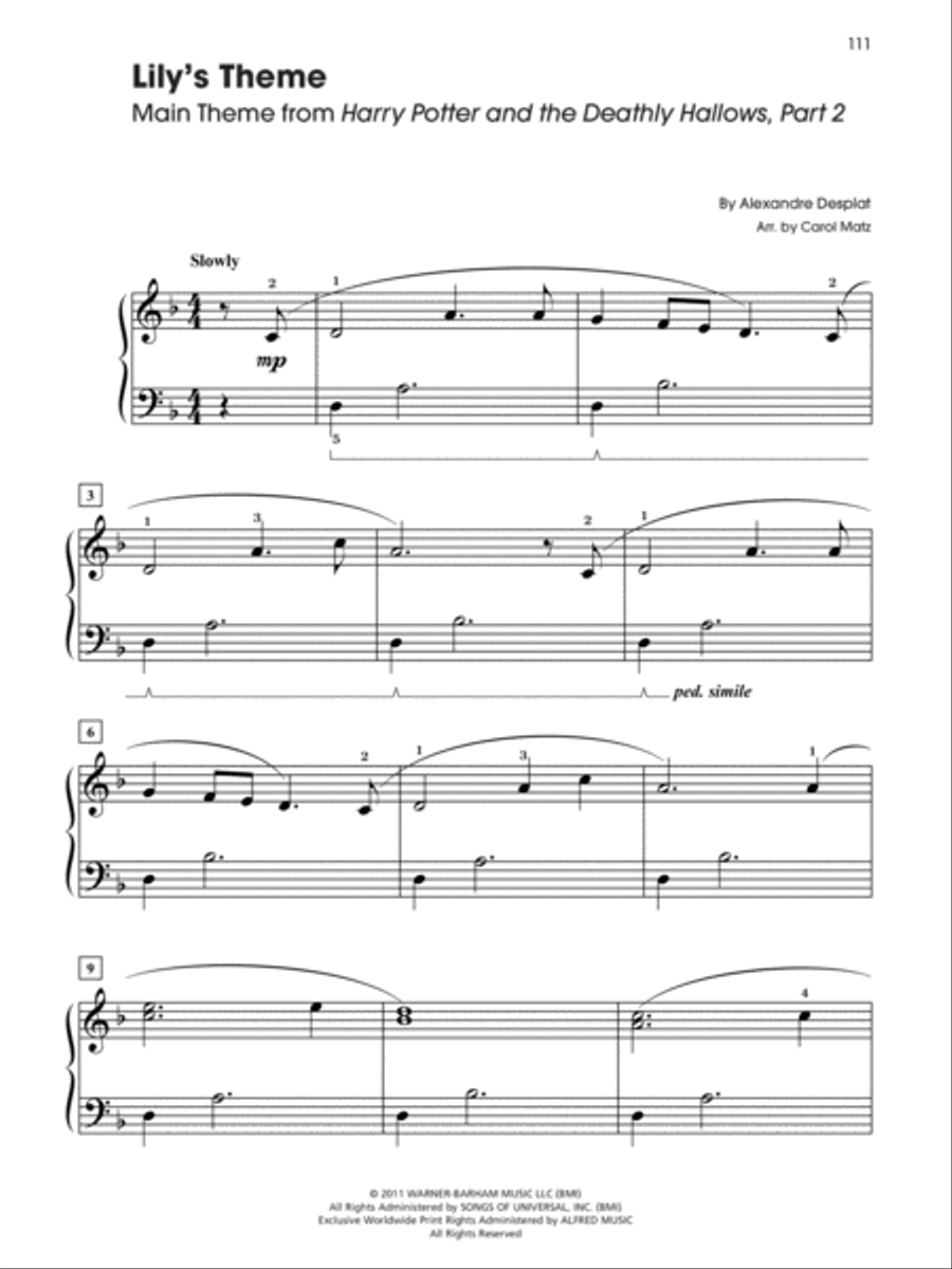 Harry Potter -- Sheet Music from the Complete Film Series Easy Piano scores gallery preview page 6