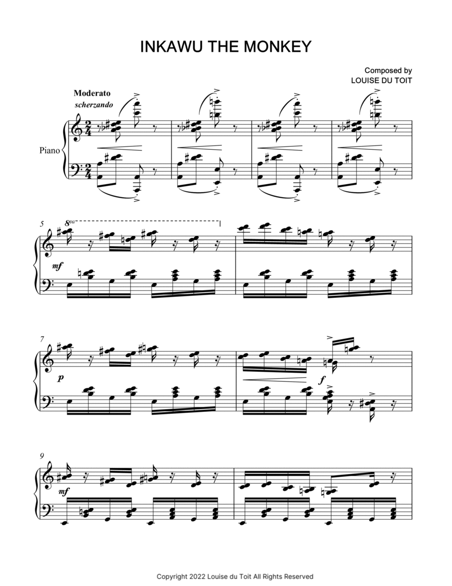 13. Inkawu the Monkey Piano Solo scores gallery preview page 1