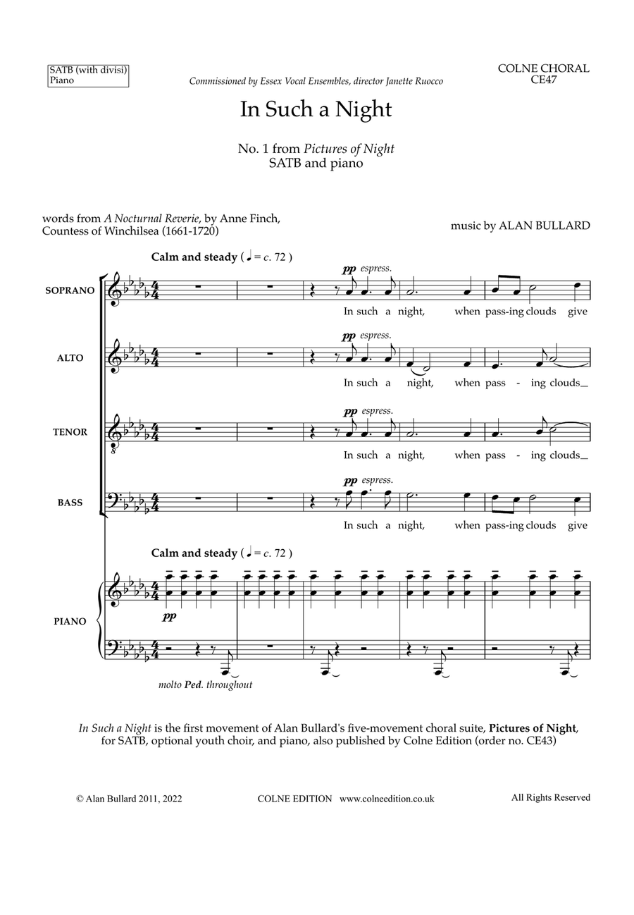 In Such A Night (SATB and piano) 4-Part scores gallery preview page 3