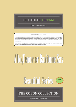 No.3 Beautiful Dream (Alto, Tenor or Baritone Saxophone)