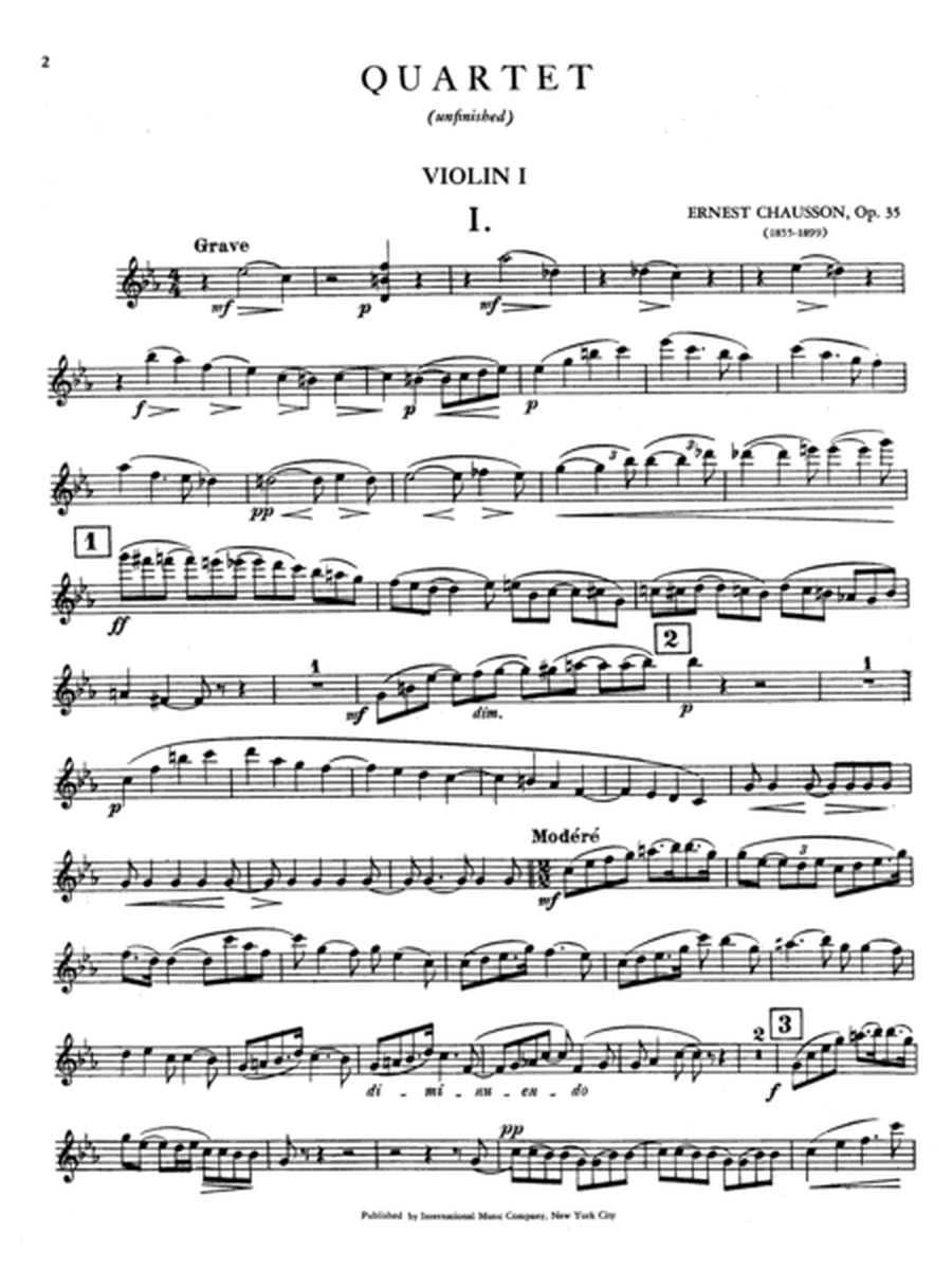 Quartet In C Minor, Opus 35 (Unfinished)