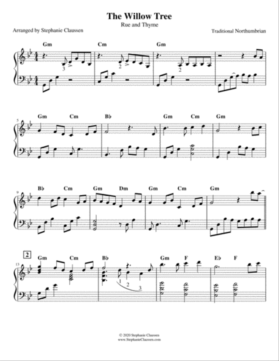 The Willow Tree/Rue and Thyme Harp scores gallery preview page 2