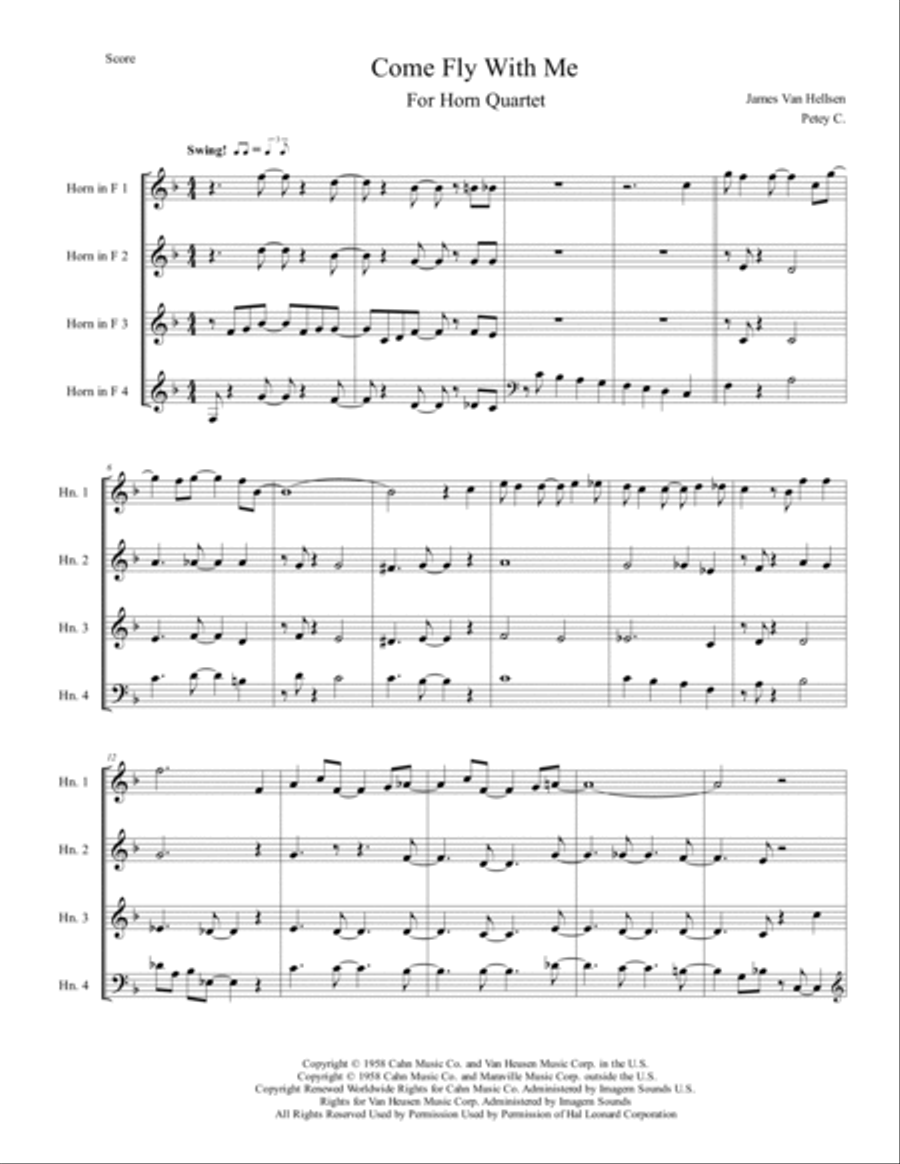 Come Fly With Me Brass Ensemble scores gallery preview page 3