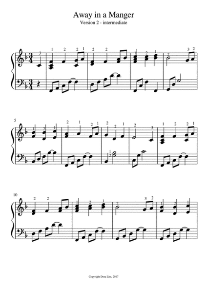 Away in a Manger - Harp solo intermediate (Version 2)