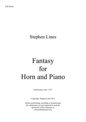 Book cover for Fantasy for Horn and Piano