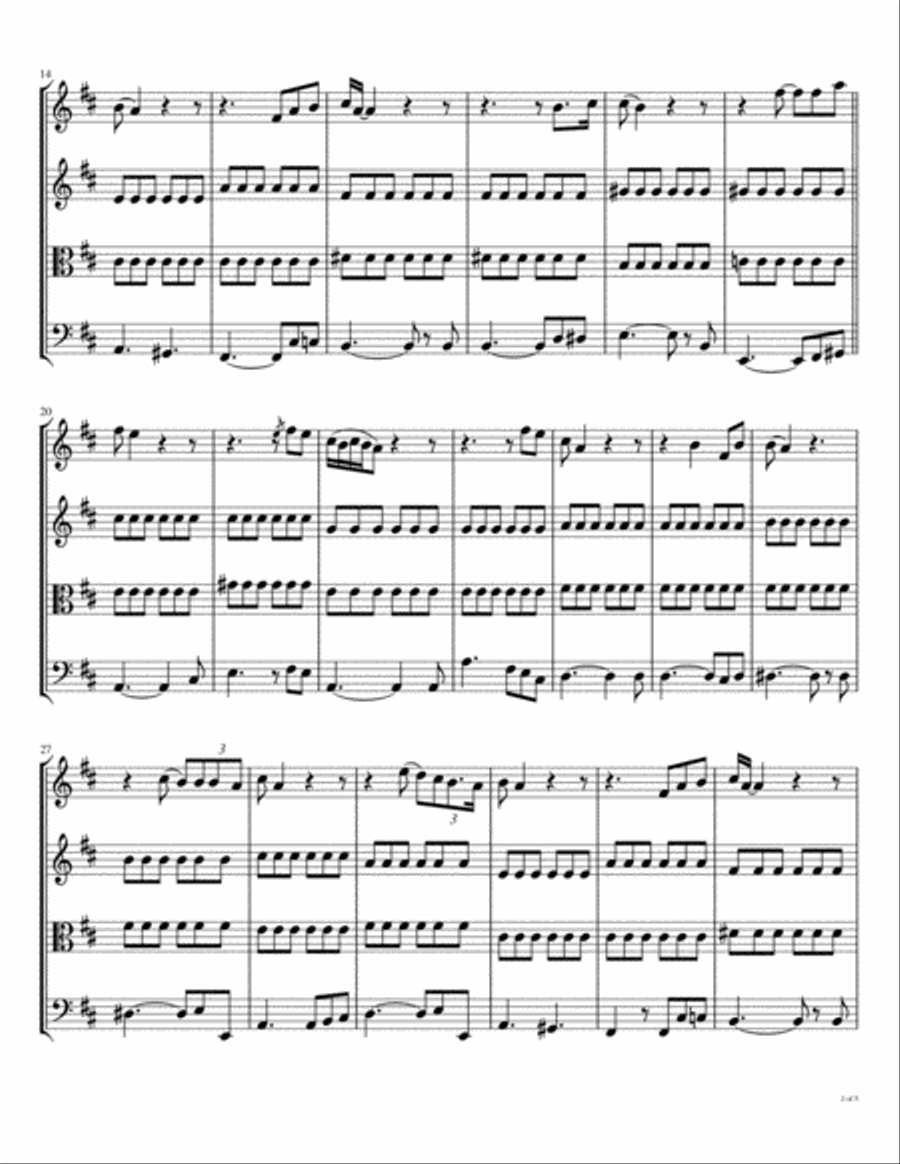 Please Come Home For Christmas String Quartet scores gallery preview page 3
