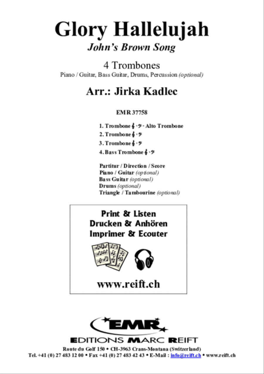 Glory Hallelujah Trombone Quartet scores gallery preview page 2