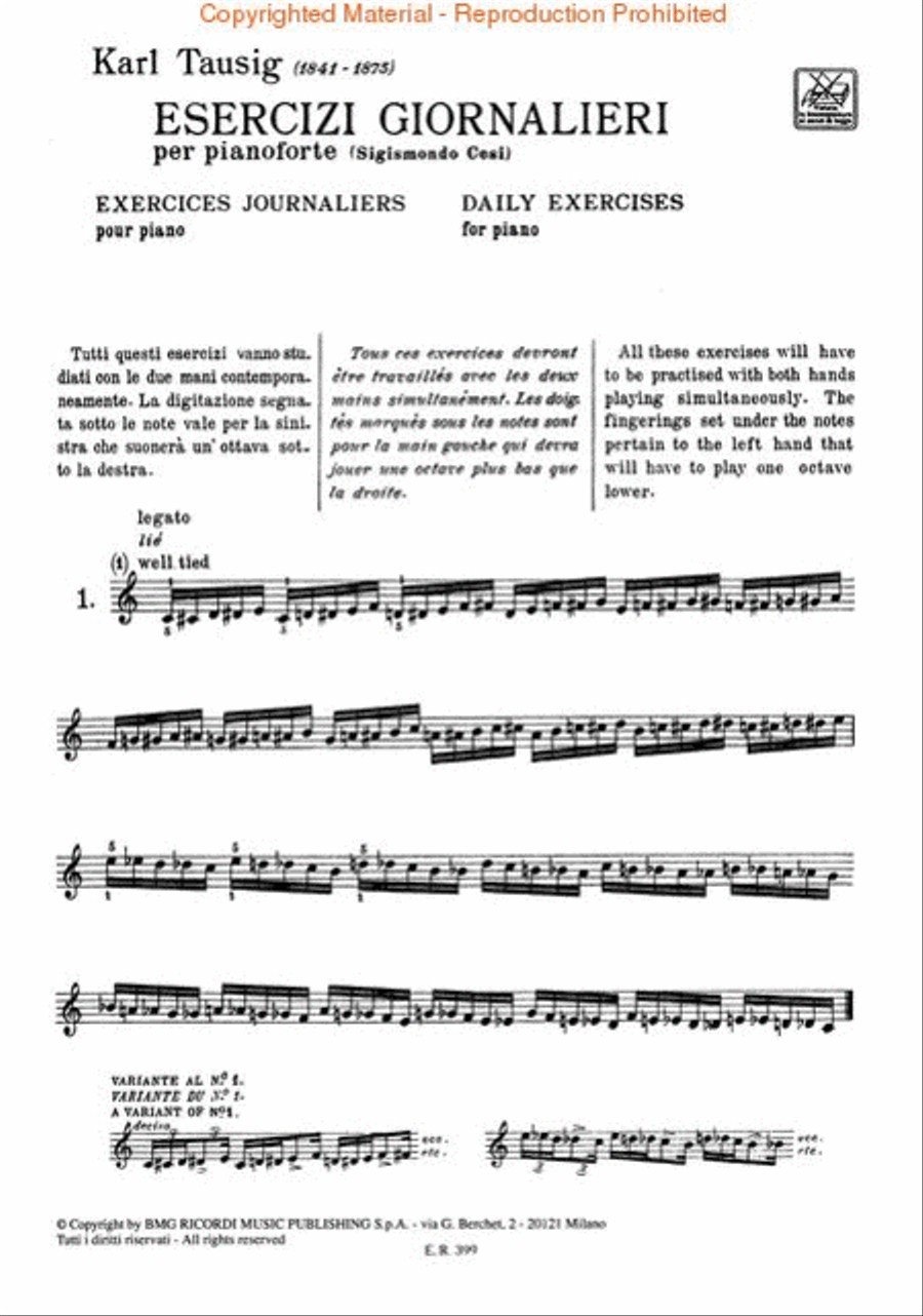 Esercizi Giornallieri (Daily Exercises) Piano Method scores gallery preview page 2