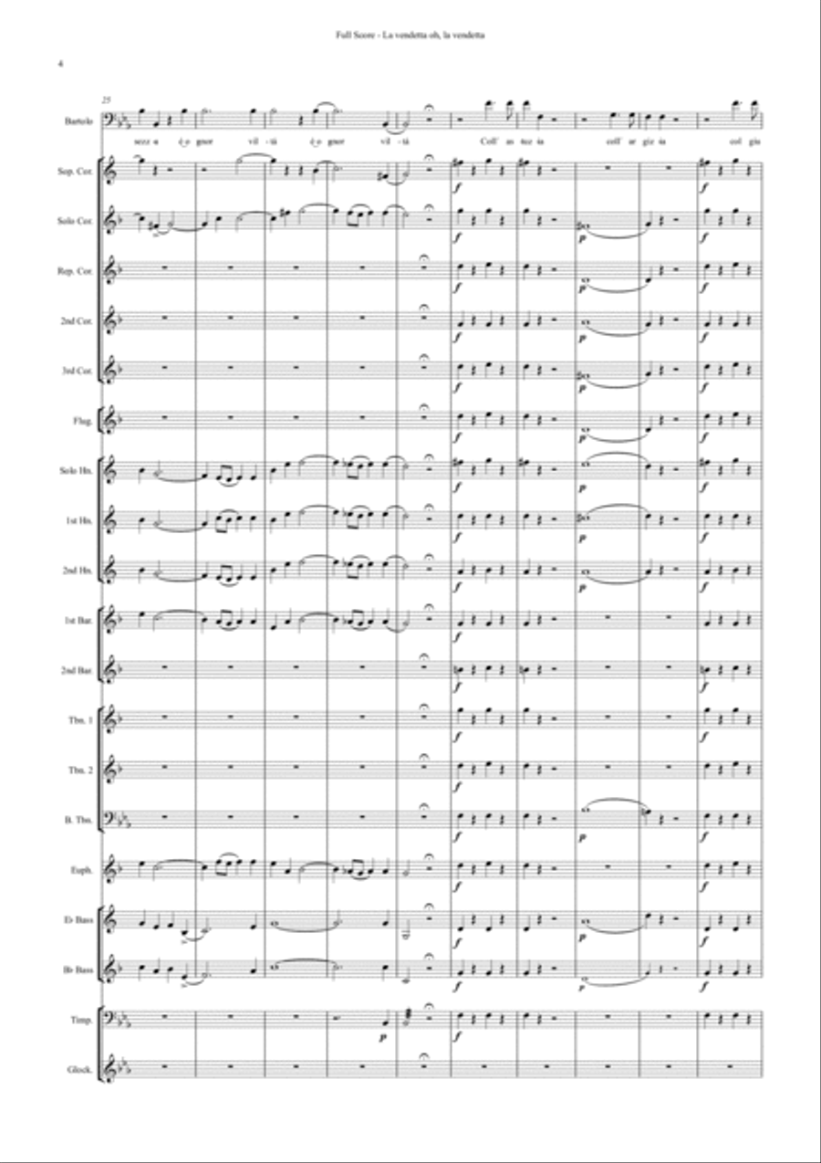 La vendetta, oh la vendetta Brass Band scores gallery preview page 5
