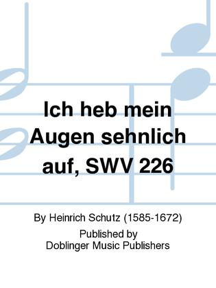 Book cover for Ich heb mein Augen sehnlich auf, SWV 226