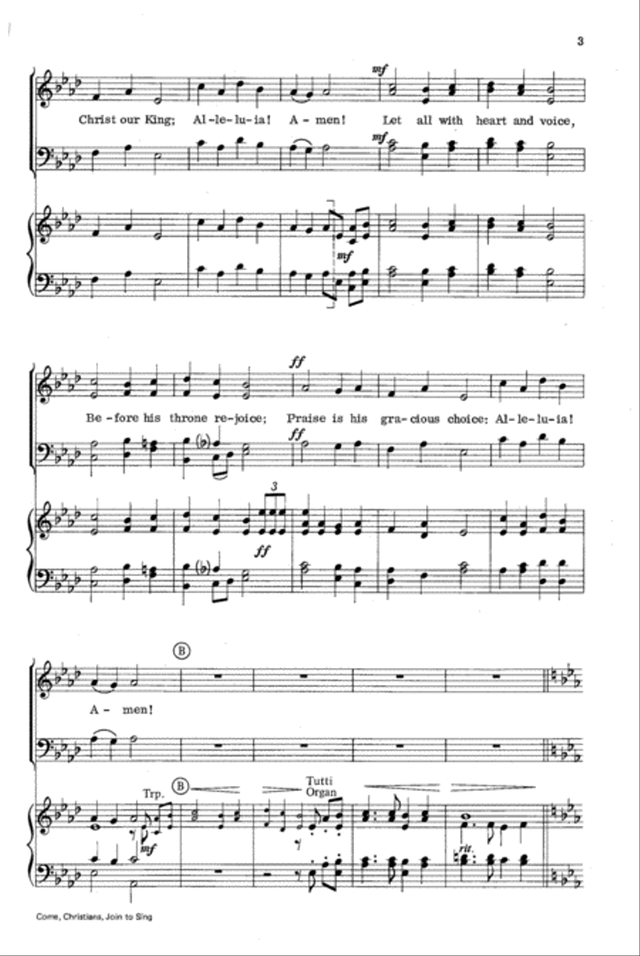 Come, Christians, Join to Sing 4-Part scores gallery preview page 3