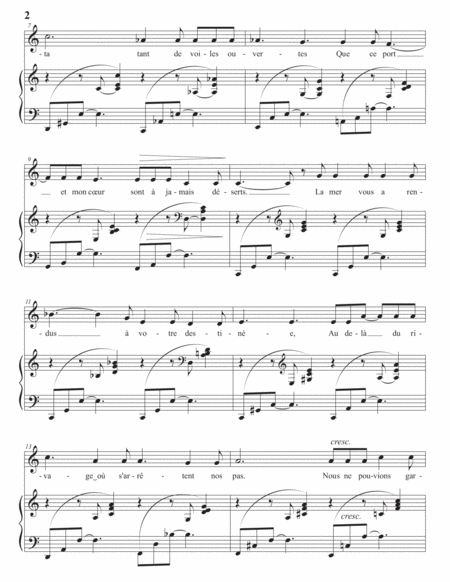 FAURÉ: Vaisseaux nous vous aurons aimés, Op. 118 no. 4 (transposed to C major)